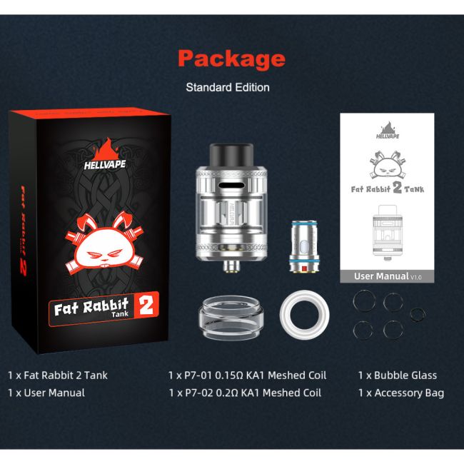 Hellvape Fat Rabbit 2 Subohm Tank - обслуживаемый бак Hellvape Fat Rabbit 2 Subohm Tank - обслуживаемый бак