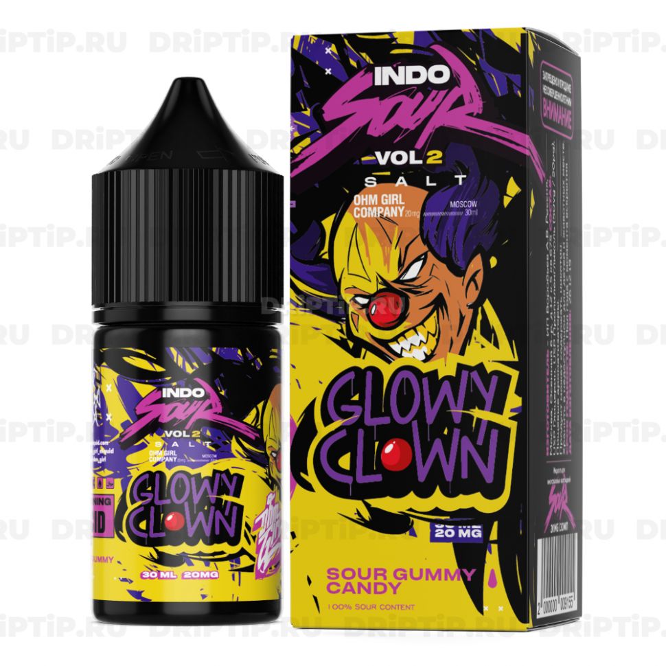 Жидкость Indo Sour Vol 2 Salt - Glowy Clown