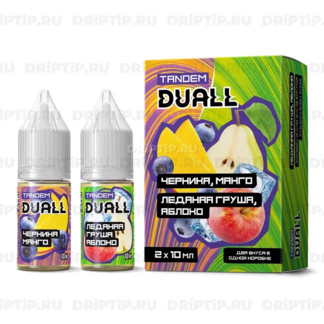 Жидкость Duall Tandem Salt - Черника Манго и Ледяная Груша Яблоко 
