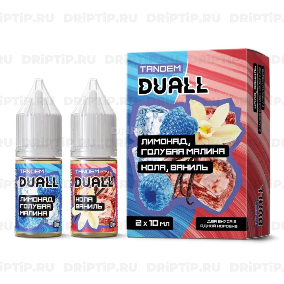Жидкость Duall Tandem Salt - Лимонад Голубая Малина и Кола Ваниль