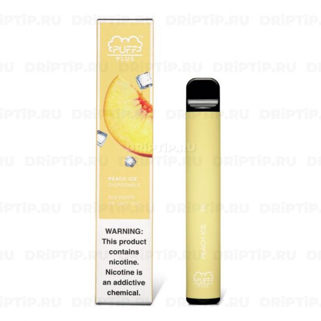 Одноразовая электронная сигарета Puff Bar Plus - Ледяной персик Одноразовая электронная сигарета Puff Bar Plus - Ледяной персик