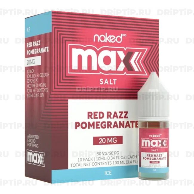 Жидкость Naked 100 Max Salt - Ice Red Razz Pomegranate 