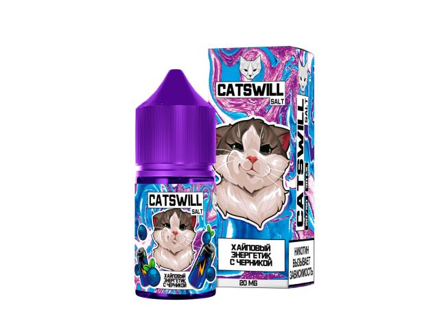 Жидкость Catswill Salt - Хайповый Энергетик с Черникой Жидкость Catswill Salt - Хайповый Энергетик с Черникой