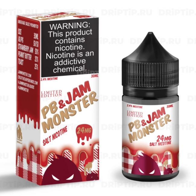 Жидкость Jam Monster Salt - PB Strawberry 