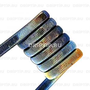Fused Clapton 2*0,4К+0,1NiCr, 3мм, 6 витков, 0.16 ом Плата Fused Clapton 2*0,4К+0,1NiCr, 3мм, 6 витков, 0.16 ом Плата